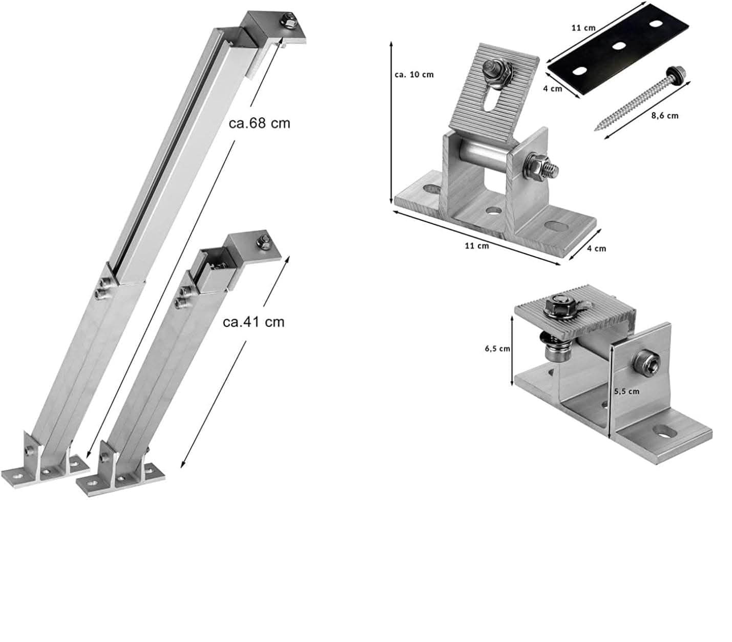 Hellingshoek wand/gevelmontage 15-30°