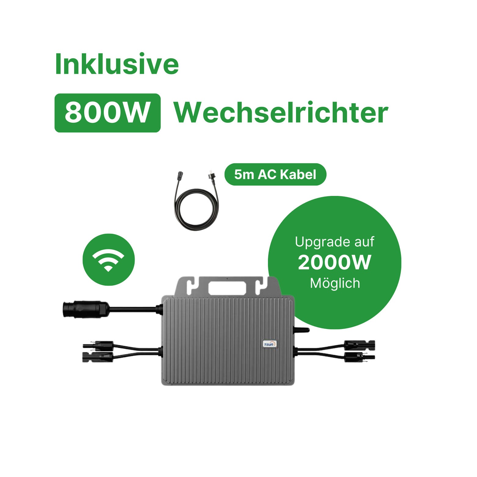 2000W Balkonkraftwerk + Marstek B2500-D Speicher 4,48 kWh + Tsun 800W Wechselrichter